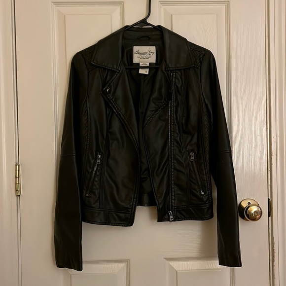 American Rag Jackets & Blazers - Black faux leather jacket- Young Adult